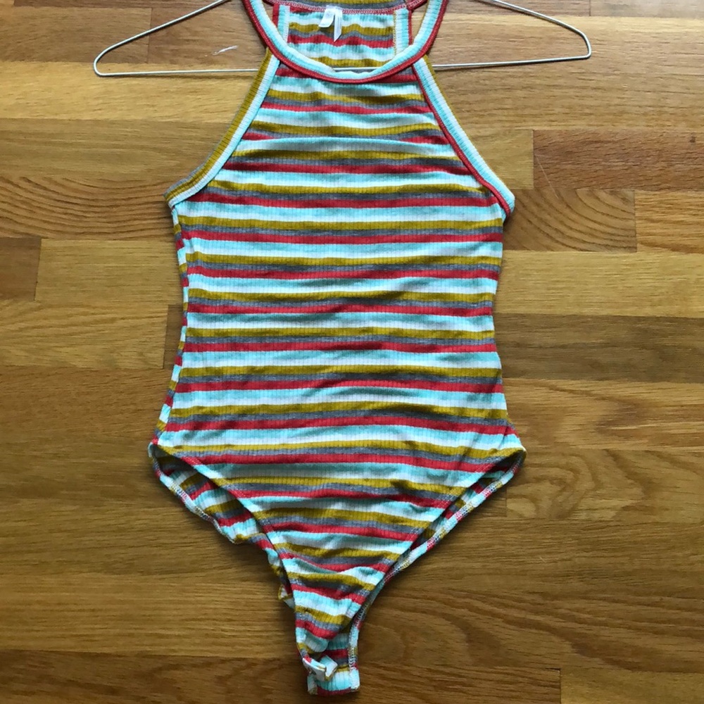 Striped Halter top body suit